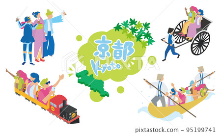 Foreign tourists enjoying sightseeing and leisure in Kyoto 95199741