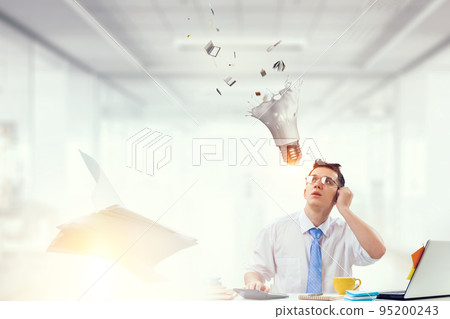 Business and innovation concept . Mixed media 95200243