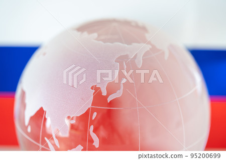 地球，烏克蘭國旗，俄羅斯國旗，日本 95200699