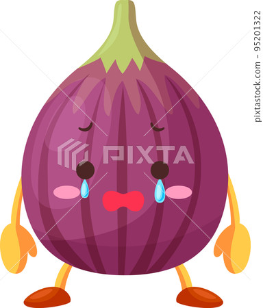 Illustration of a cute fig character crying Illustration of a cute fig character crying 95201322
