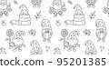 Autumn gnomes seamless pattern 95201385
