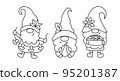 Thanksgiving gnomes. Outline vector illustration. 95201387