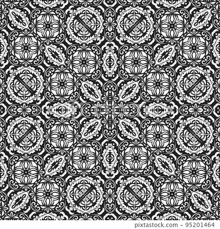 Orient Damask Seamless Vector Background With Arabesques Orient Damask Seamless Vector Background With Arabesques 95201464