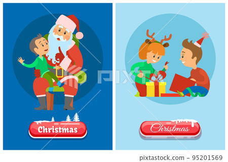 Christmas Banner, Button in Snow, Winter Holidays 95201569