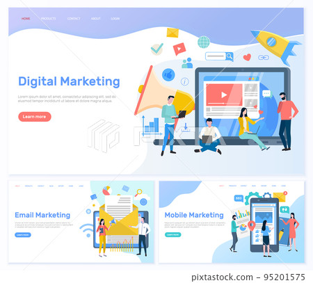 Digital and Email, Mobile Marketing Working People 95201575