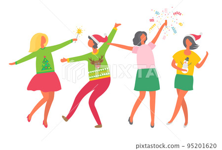 Christmas Party Girls, Woman New Year Celebration Christmas Party Girls, Woman New Year Celebration 95201620