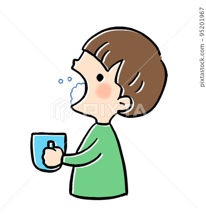 男孩漱口的插圖 95201967