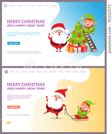 Greeting Major Card with Christmas Tree and Santa Greeting Major Card with Christmas Tree and Santa 95202073