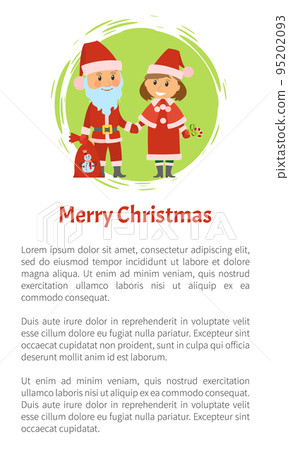 Merry Christmas Poster, Santa Claus and Helper Merry Christmas Poster, Santa Claus and Helper 95202093