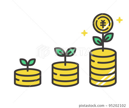 增長貨幣/儲蓄/NISA/投資/股票形象的矢量圖解材料 95202102