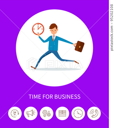 Time for Business, Businessman with Time Clock 95202108