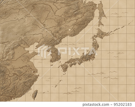 日本地圖復古棕褐色舊地圖 95202183