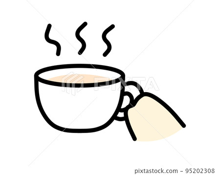 杯子裡的奶茶插圖素材 95202308