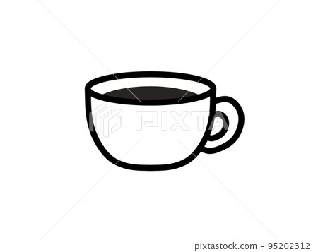 一杯黑咖啡的插圖素材 95202312