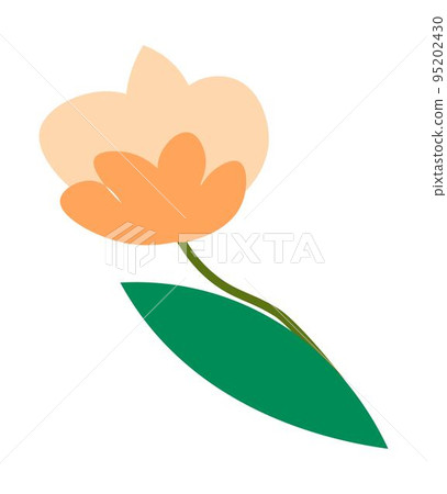 Blooming spring flower on stem, blossom vector 95202430