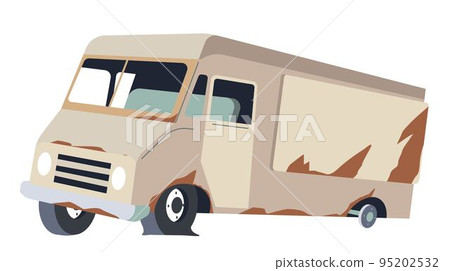 Auto with rust and damaged construction parts Auto with rust and damaged construction parts 95202532