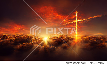 Easter background concept and The crosses sign. 95202987