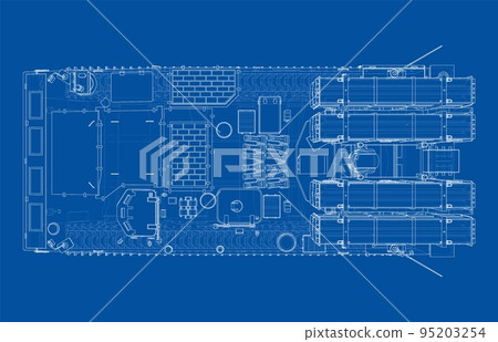 Military track missle system. Vector Military track missle system. Vector 95203254