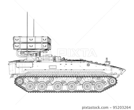 Military track missle system. Vector Military track missle system. Vector 95203264