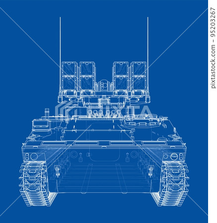 Military track missle system. Vector 95203267
