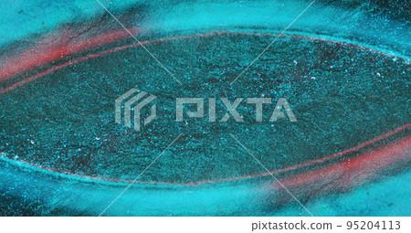 Neon light background for text. Blur color frame. Futuristic illumination. Defocused fluorescent red blue grain texture modern abstract copy space wallpaper. 95204113