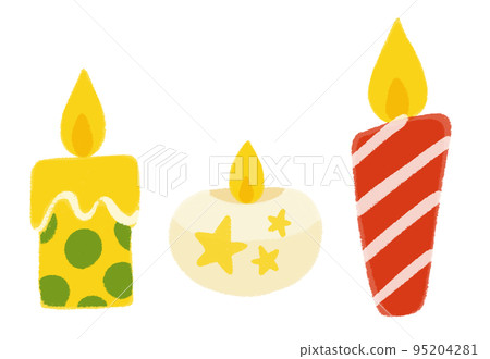 Illustration of a candle with the image of Christmas 95204281