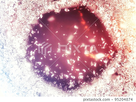 3d illustration of explosion and flying debris 3d illustration of explosion and flying debris 95204874