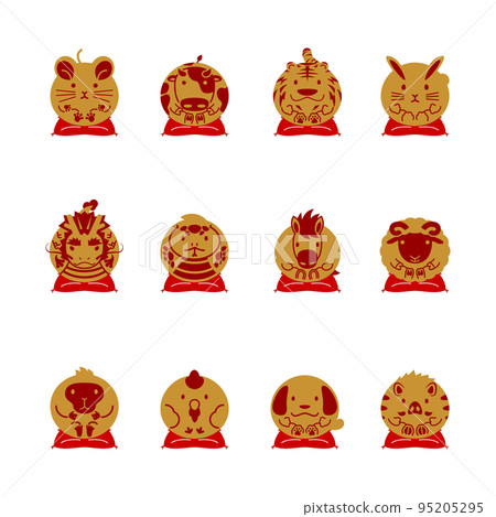 Illustration of the zodiac sitting on a cushion Illustration of the zodiac sitting on a cushion 95205295