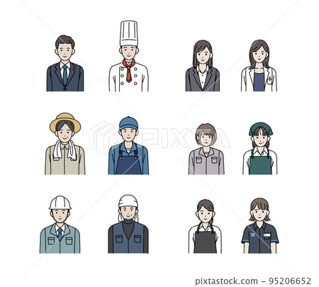 Illustration set of people working in various occupations 95206652
