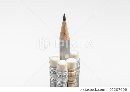 Pencil on white background Pencil on white background 95207606