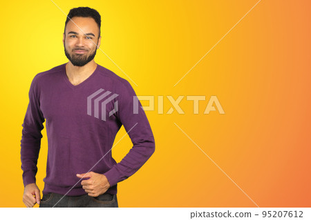 Portrait of stong and handsome african male student looking at camera smiling Portrait of stong and handsome african male student looking at camera smiling 95207612