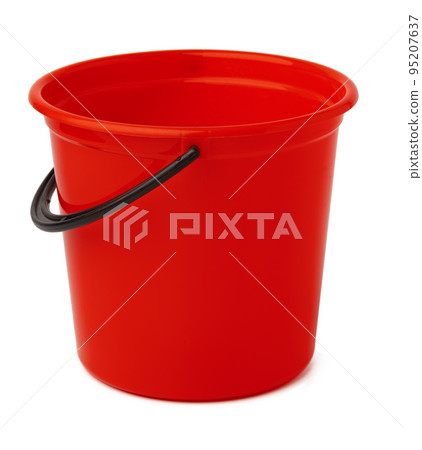 Single plastic bucket isolated on a white background Single plastic bucket isolated on a white background 95207637