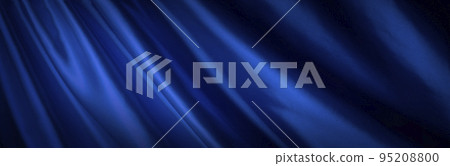 懸垂的絲綢藍色布背景紋理 95208800