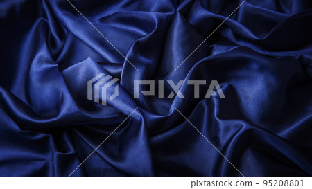 Draped silk blue cloth background texture 95208801