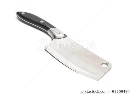 Large sharp cleaver knife isolated on white Large sharp cleaver knife isolated on white 95209484