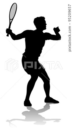 Tennis Silhouette Sport Player Man Tennis Silhouette Sport Player Man 95209657