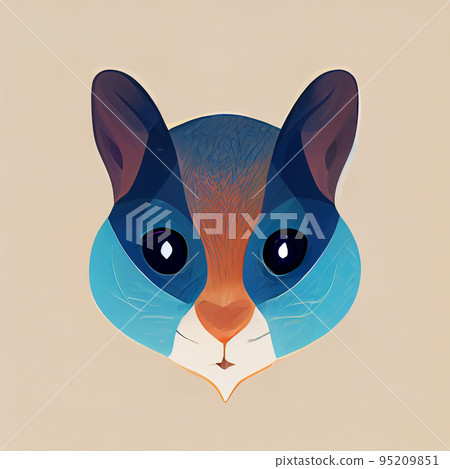 Chipmunk head illustration. Chipmunk muzzle icon. Stylized hamster head. Digital illustration. Chipmunk head illustration. Chipmunk muzzle icon. Stylized hamster head. Digital illustration. 95209851