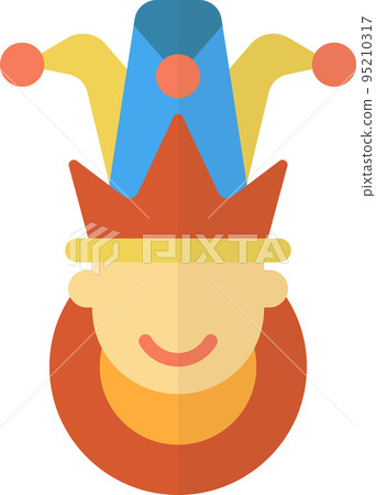 clown hat illustration in minimal style 95210317