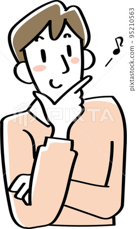 Upper body of a young man in a good mood 95210563