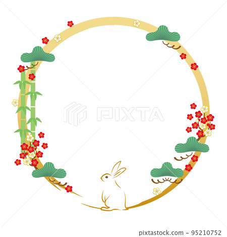 Year of the Rabbit-New Year's card material frame 4 vector 95210752