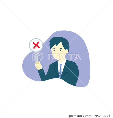 A man with a red x mark tag 95210771