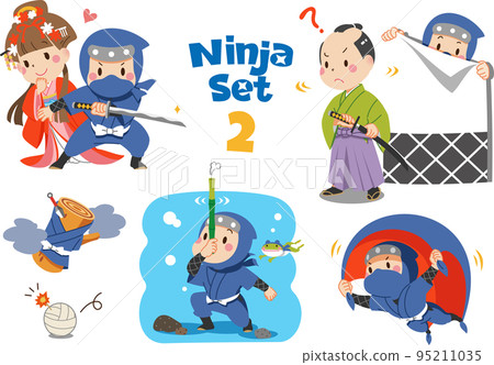 忍者插畫素材合集，矢量素材集 2 95211035
