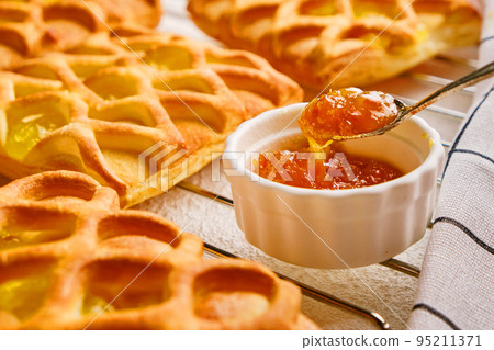 puff pastry mini pies with with pear and lime jam puff pastry mini pies with with pear and lime jam 95211371