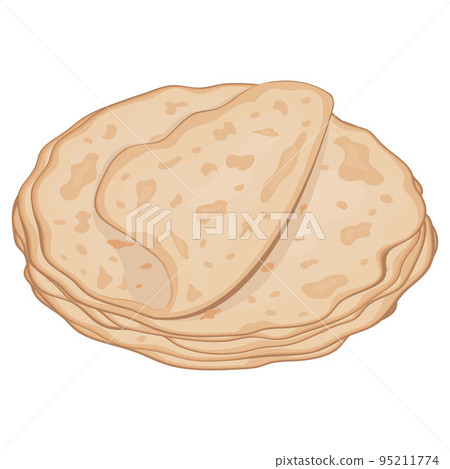 Stack of pancakes, color vector isolated cartoon-style illustration 95211774