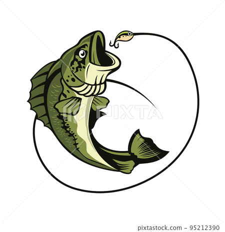 Bass fish logo design illustration vector eps format , suitable for your design needs, logo, illustration, animation, etc. 95212390