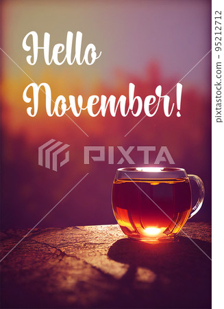 3d renderingn of a cup of warm tea in autumn lights 3d renderingn of a cup of warm tea in autumn lights 95212712