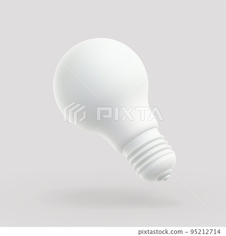 3D LED white light bulb on gray background. 3D LED white light bulb on gray background. 95212714