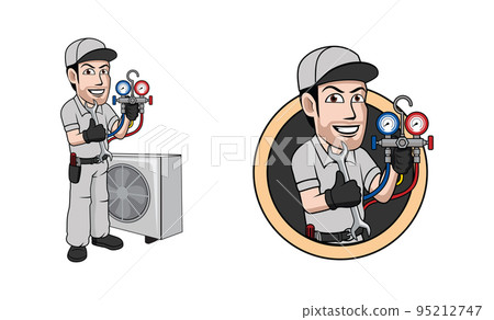 HVAC logo character design illustration vector eps format , suitable for your design needs, logo, illustration, animation, etc. 95212747