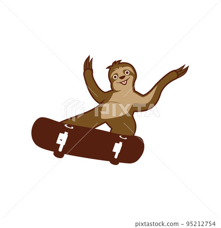 Sloth skateboard design illustration vector eps format , suitable for your design needs, logo, illustration, animation, etc. 95212754