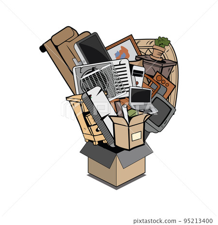 Box full of household junk design illustration vector eps format , suitable for your design needs, logo, illustration, animation, etc. Box full of household junk design illustration vector eps format , suitable for your design needs, logo, illustration, animation, etc. 95213400